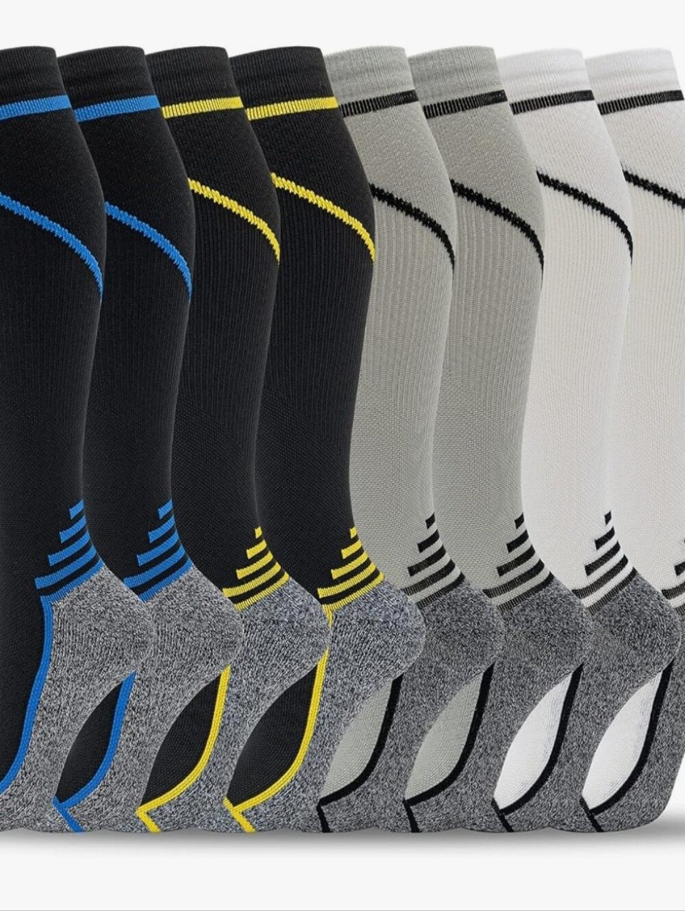 fenglaoda 4 Pairs Compression Socks for Men & Women Size Large/XLarge